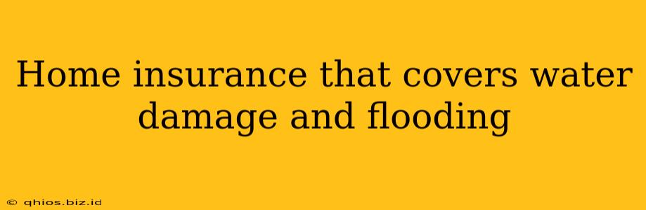 Home insurance that covers water damage and flooding