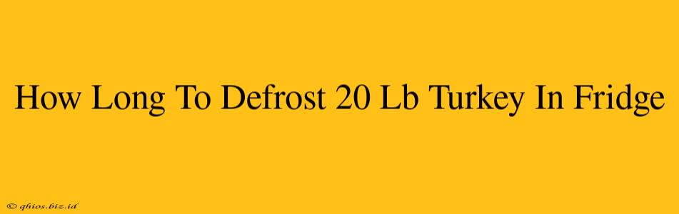 How Long To Defrost 20 Lb Turkey In Fridge