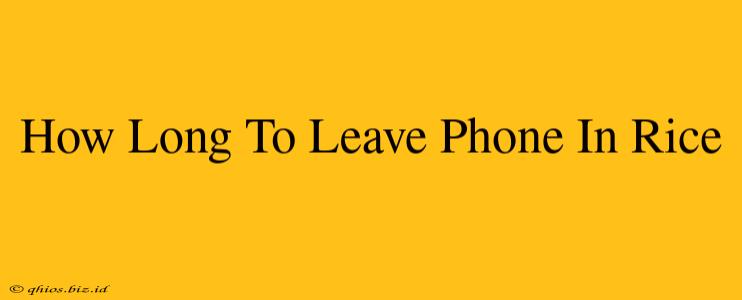 How Long To Leave Phone In Rice