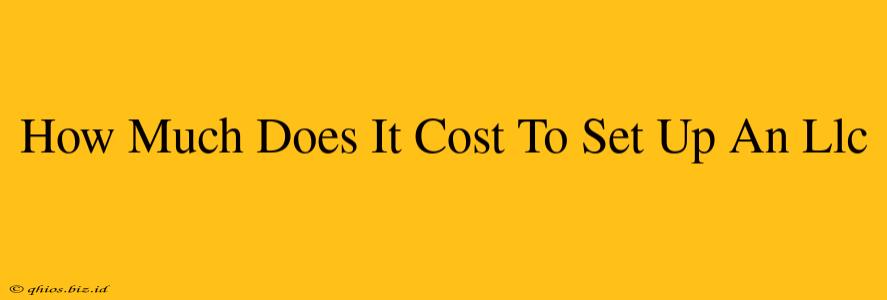How Much Does It Cost To Set Up An Llc