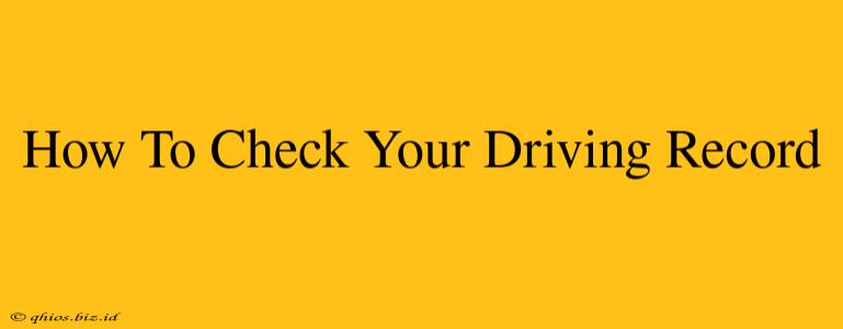 How To Check Your Driving Record