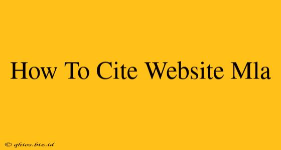 How To Cite Website Mla