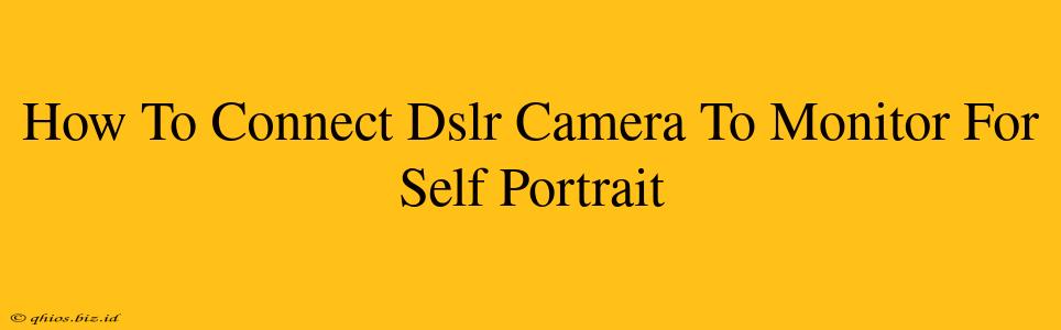 How To Connect Dslr Camera To Monitor For Self Portrait