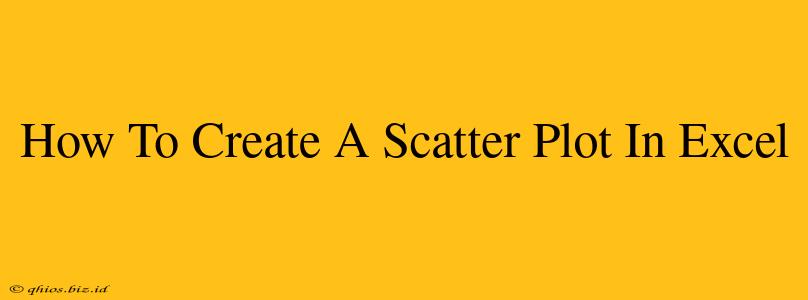 How To Create A Scatter Plot In Excel