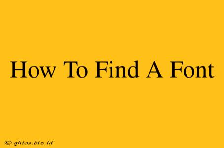 How To Find A Font