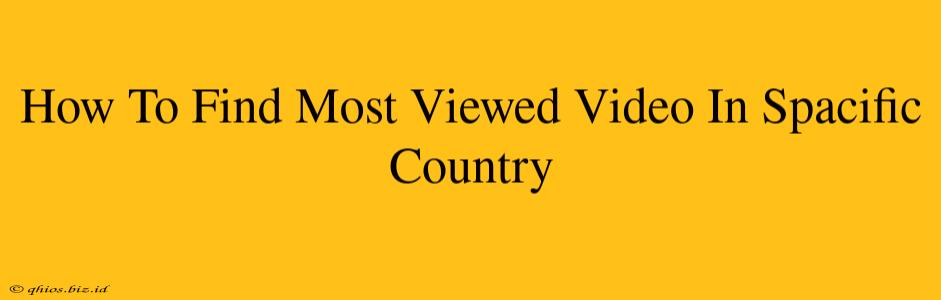 How To Find Most Viewed Video In Spacific Country
