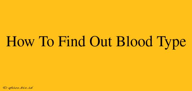 How To Find Out Blood Type