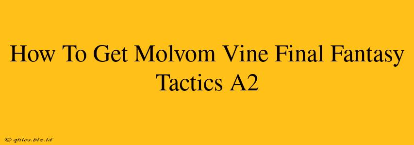 How To Get Molvom Vine Final Fantasy Tactics A2