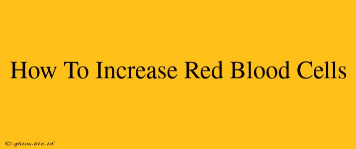 How To Increase Red Blood Cells