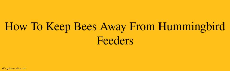 How To Keep Bees Away From Hummingbird Feeders