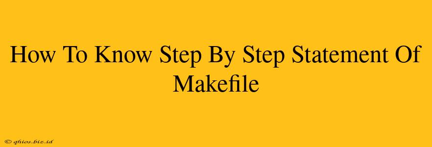 How To Know Step By Step Statement Of Makefile