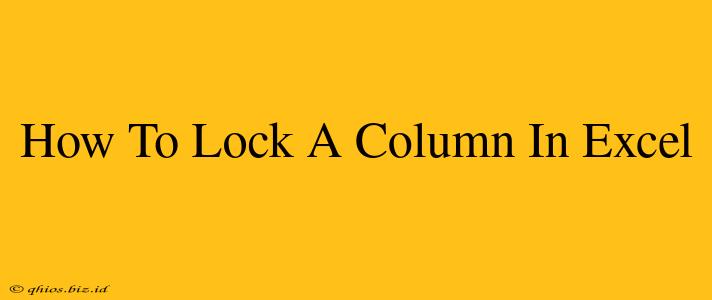 How To Lock A Column In Excel