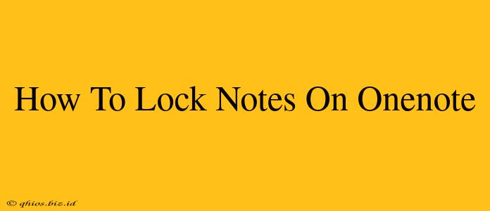 How To Lock Notes On Onenote