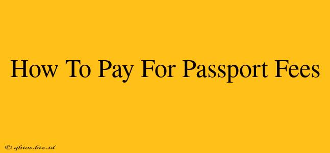 How To Pay For Passport Fees