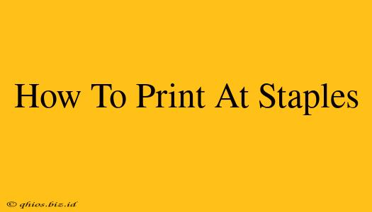 How To Print At Staples