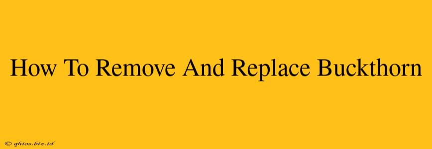 How To Remove And Replace Buckthorn