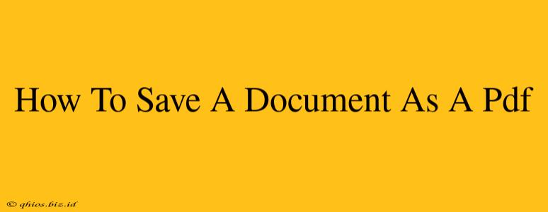 How To Save A Document As A Pdf