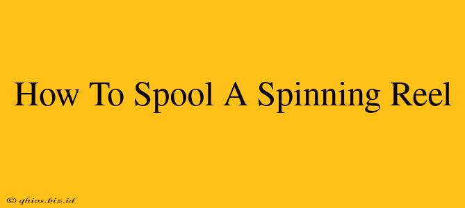How To Spool A Spinning Reel