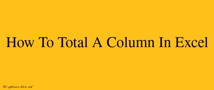 How To Total A Column In Excel