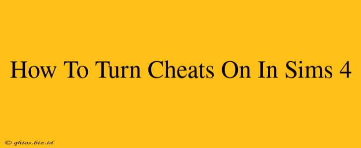 How To Turn Cheats On In Sims 4