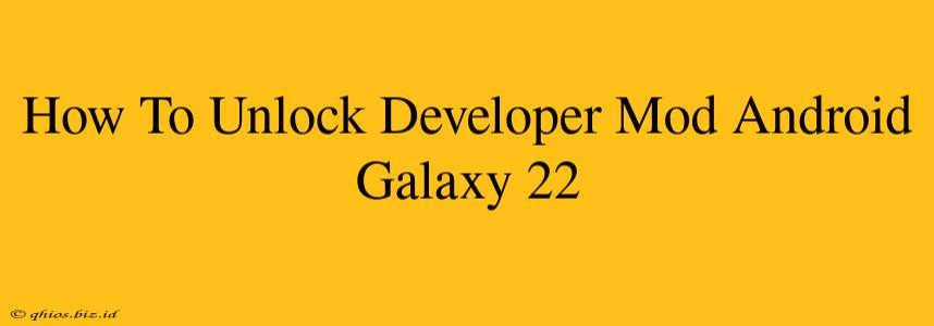 How To Unlock Developer Mod Android Galaxy 22