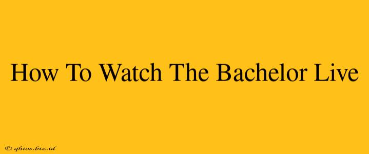 How To Watch The Bachelor Live