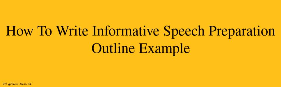 How To Write Informative Speech Preparation Outline Example